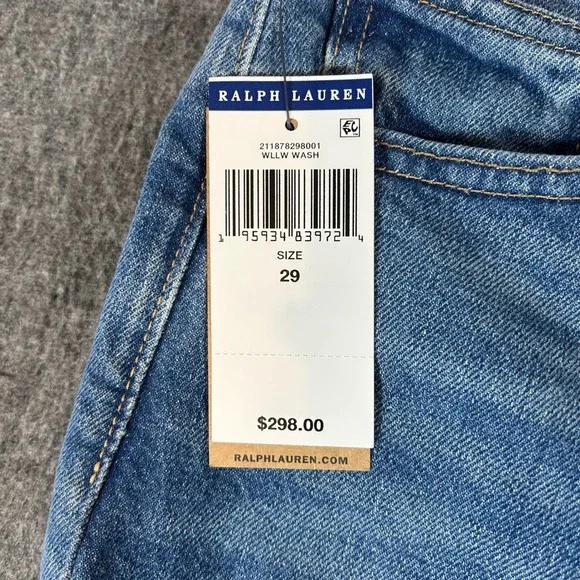 Polo Ralph Lauren Equestrian Suede Patch Jodhpur Jeans 29 Fits 30x29 NWT $298 - Picture 3 of 9